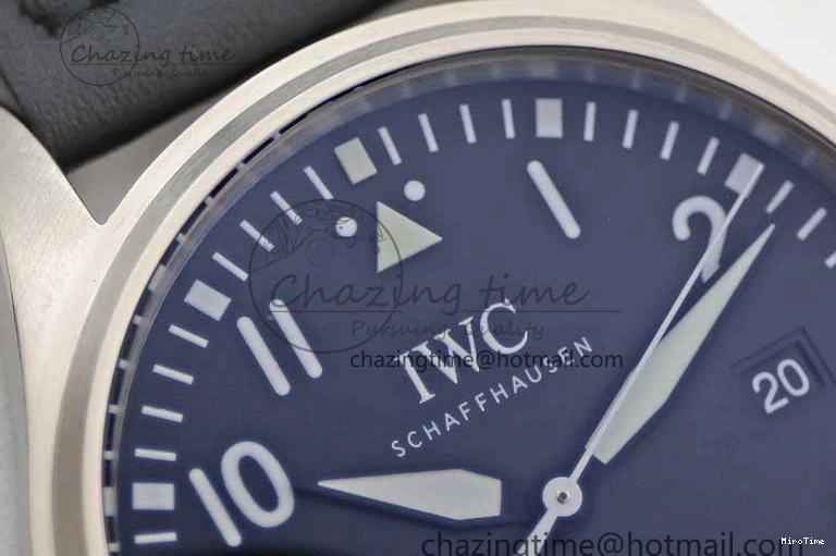 MIROTIME 0506 Vibrant Mark XVIII IW327001 SS M+F 1:1 Best Edition Black Dial on Black Leather Strap A 7055